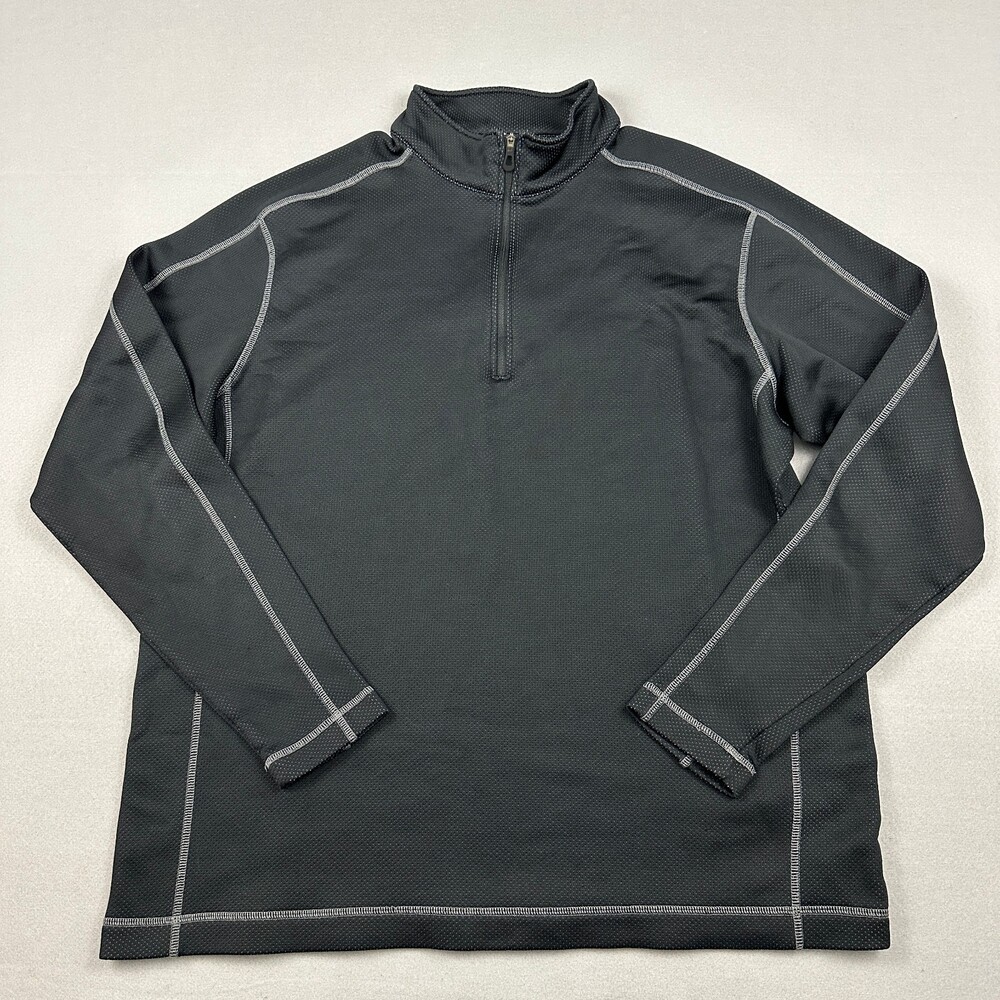 Nike Golf Sweater Men 2XL Black Solid 1/4 Zip Pullover Cover Up Fit Therma XXL
